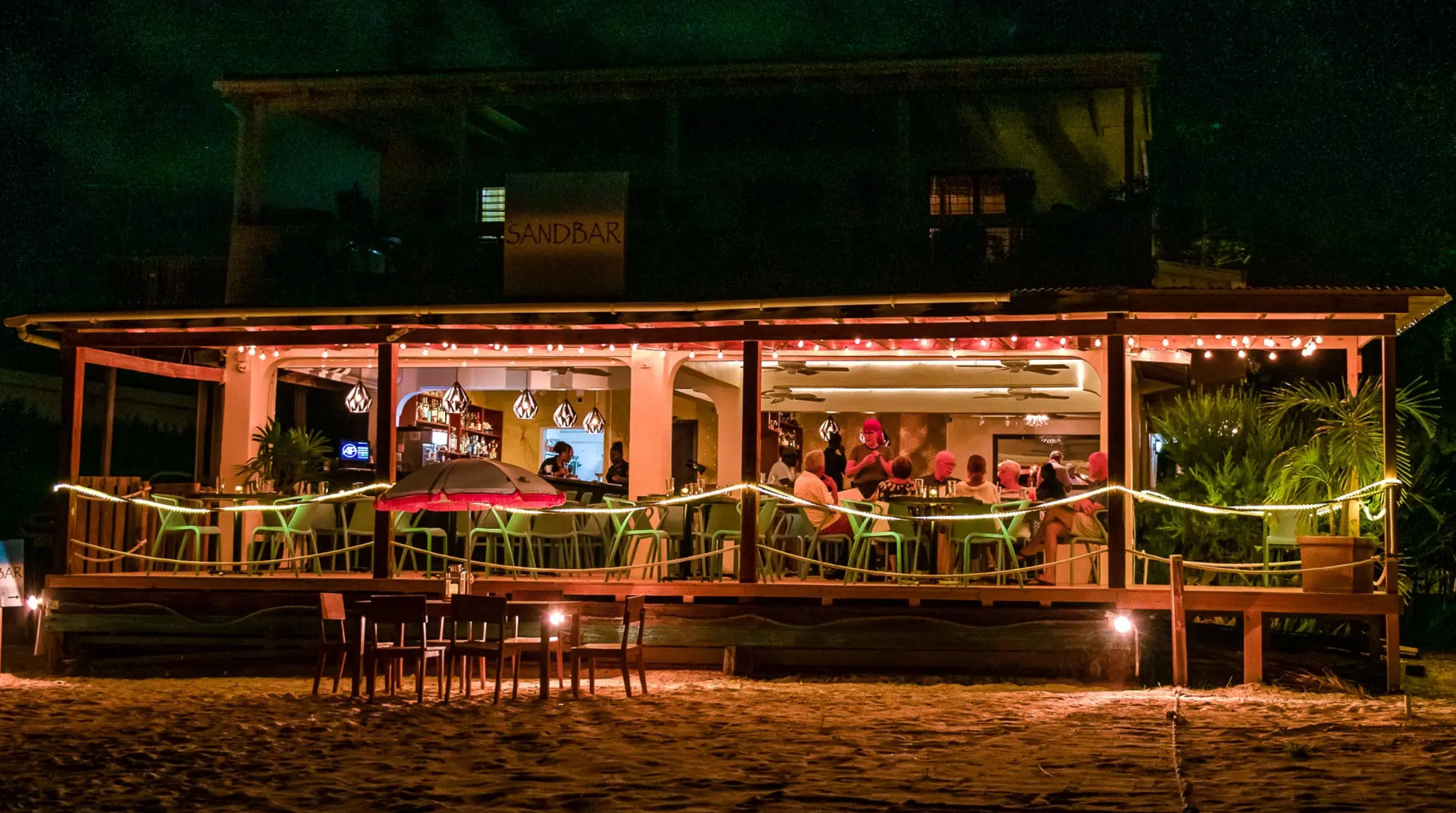 Caribbean beach bar scene